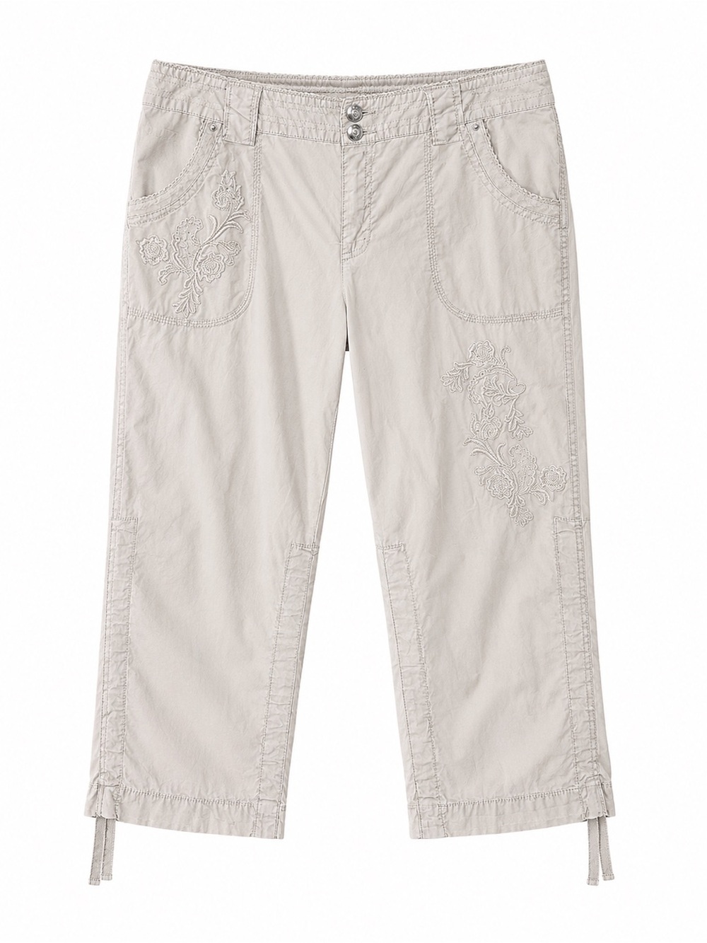 INC Women’s Y2K Embroidered Cargo Capri Pants. Size: 8